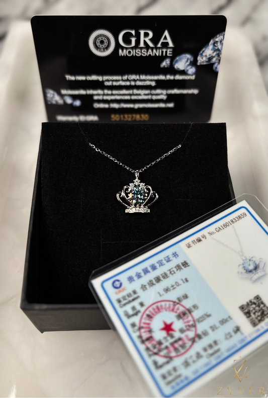 1.00ct Crown Moissanite Necklace