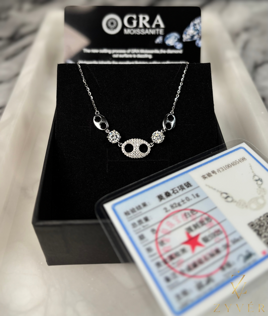 Abstract Pearl Moissanite Necklace