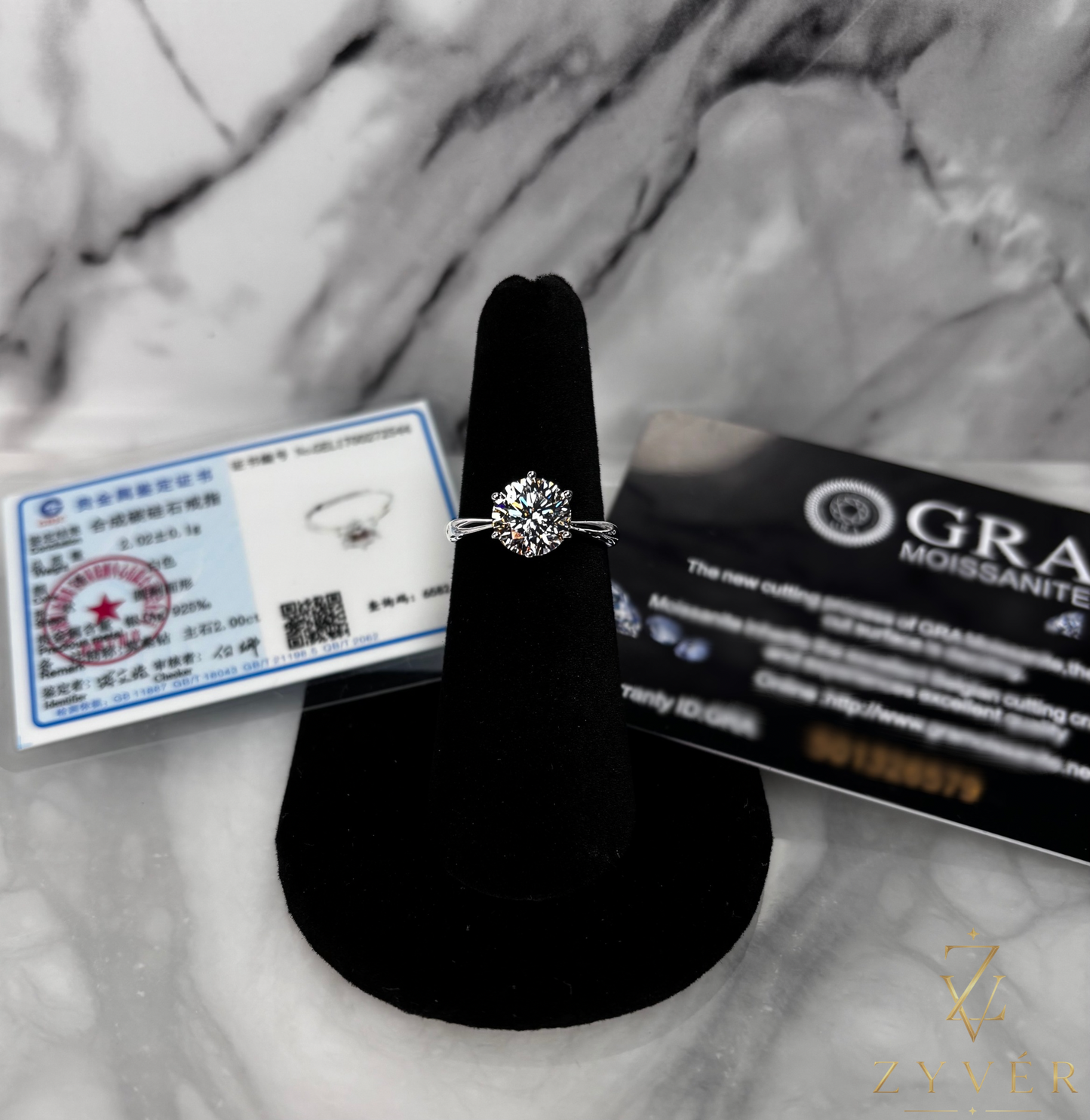 2ct Round Cut Moissanite Engagement Ring