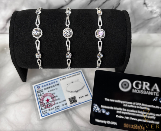 2.00ct Round Halo Moissanite Bracelet