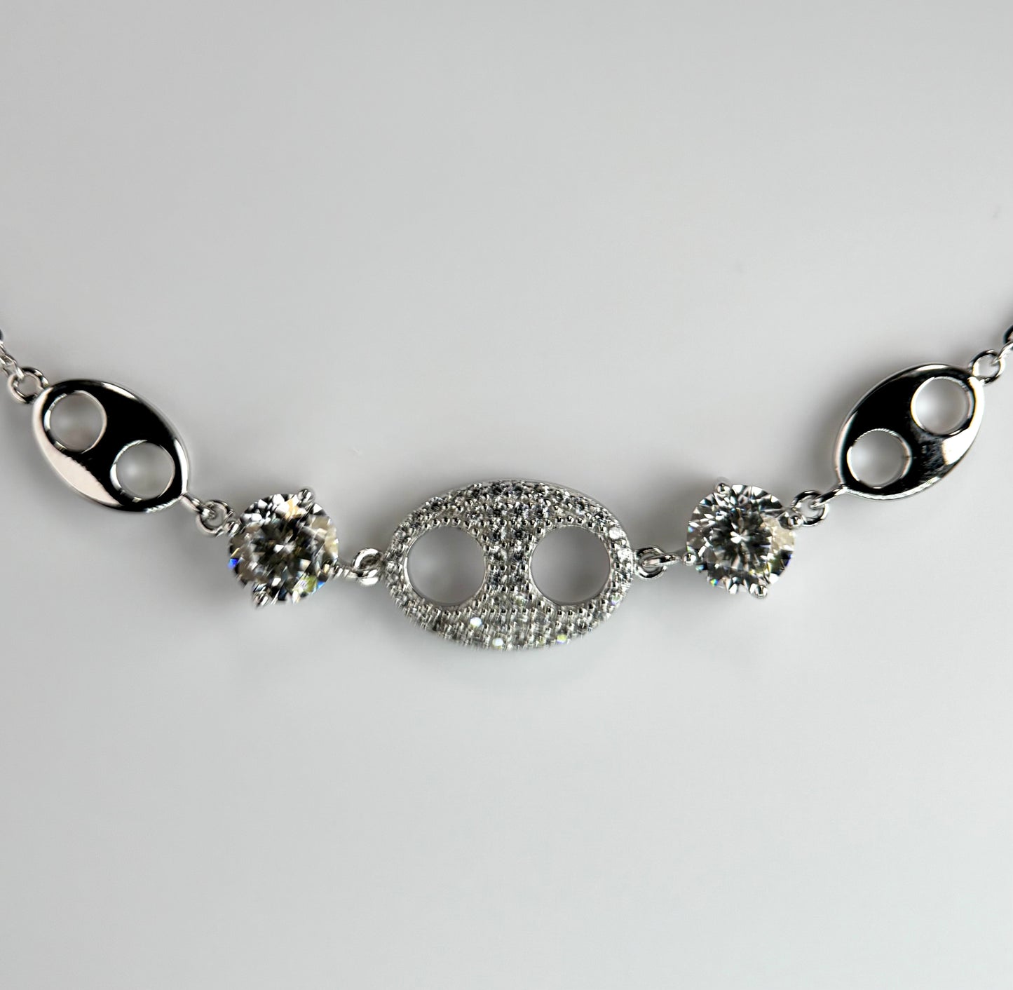 Abstract Pearl Moissanite Bracelet