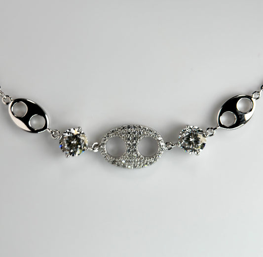 Abstract Pearl Moissanite Bracelet