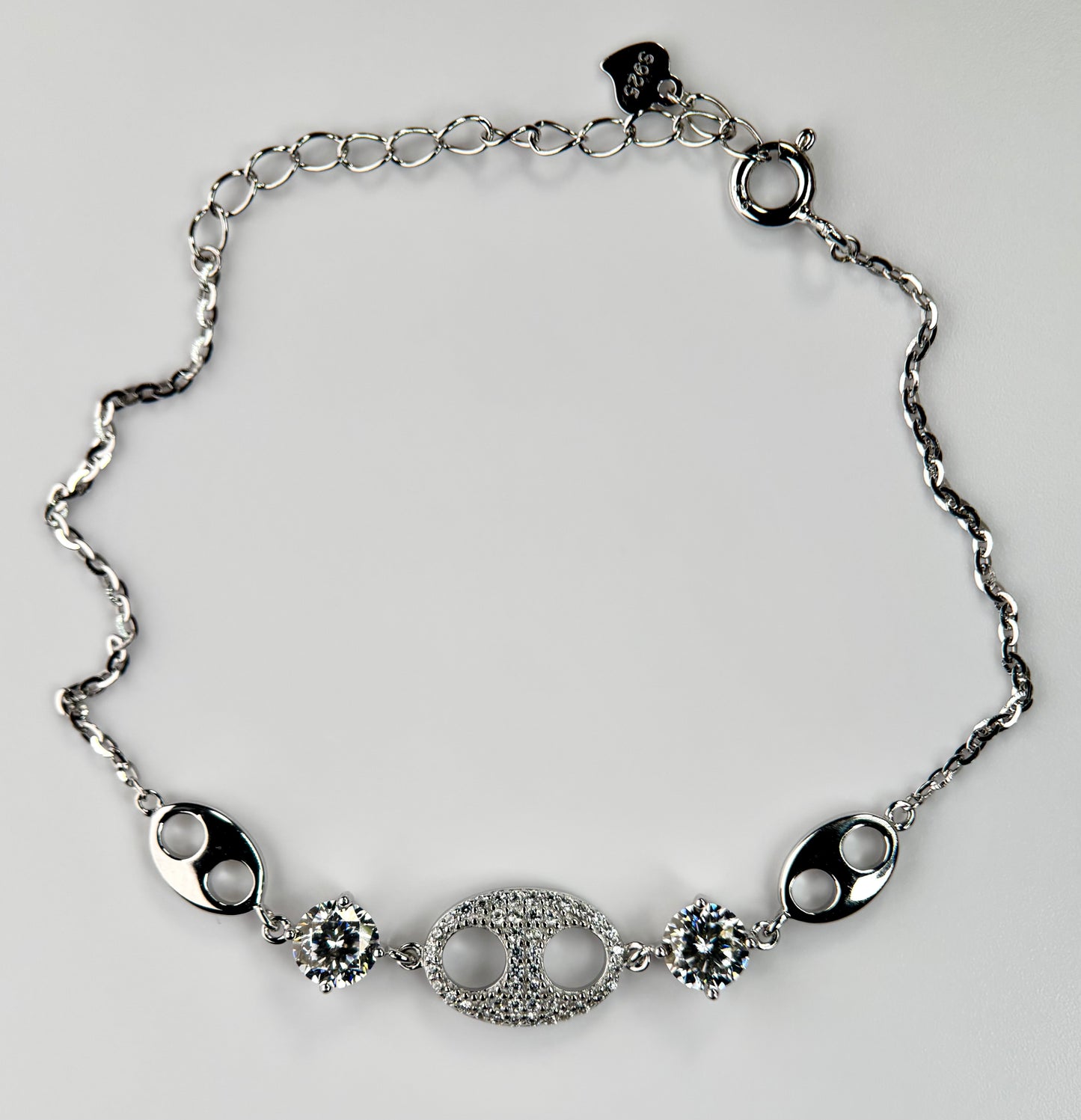 Abstract Pearl Moissanite Bracelet