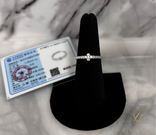 Minimalist Cross Moissanite Ring