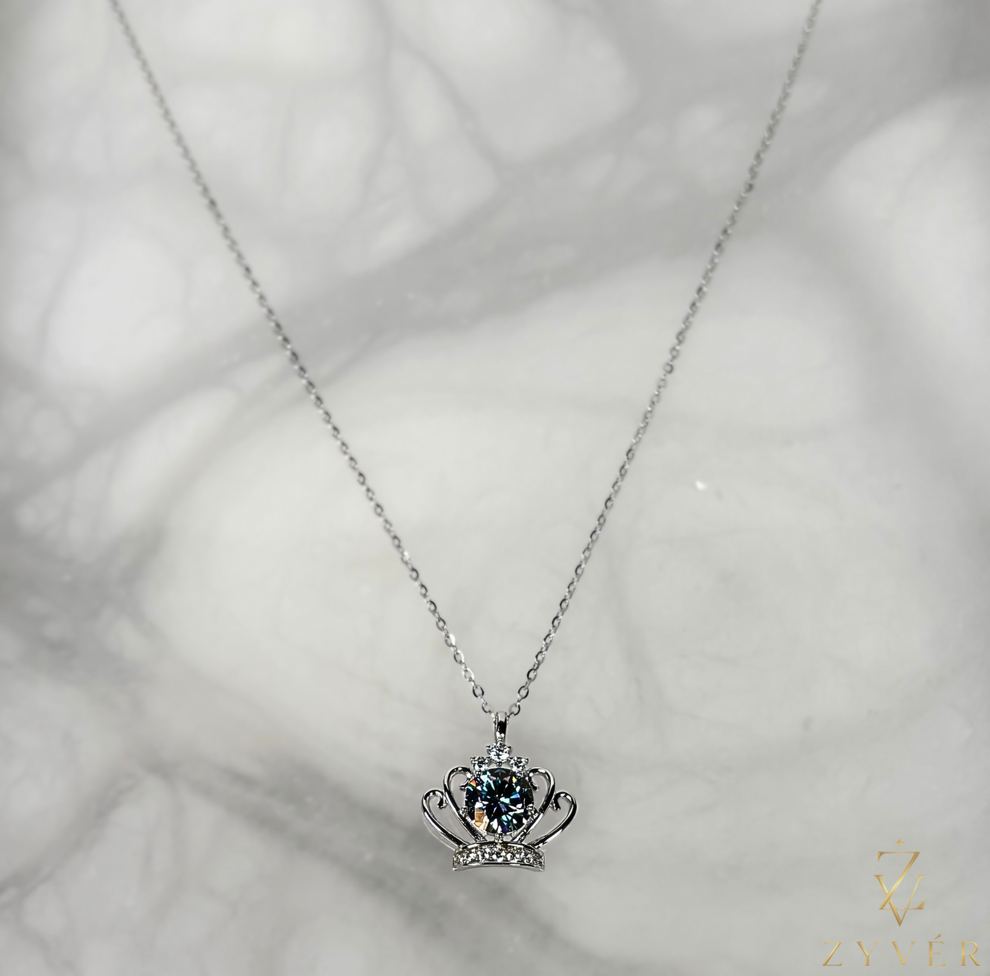 1.00ct Crown Moissanite Necklace