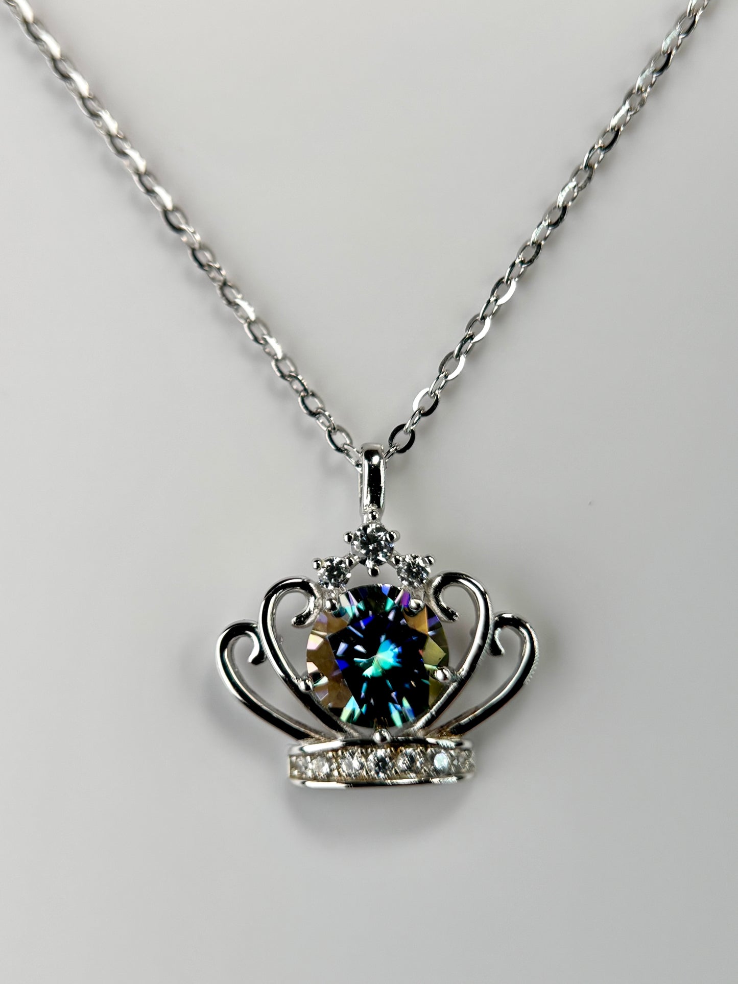 Crown Moissanite Necklace