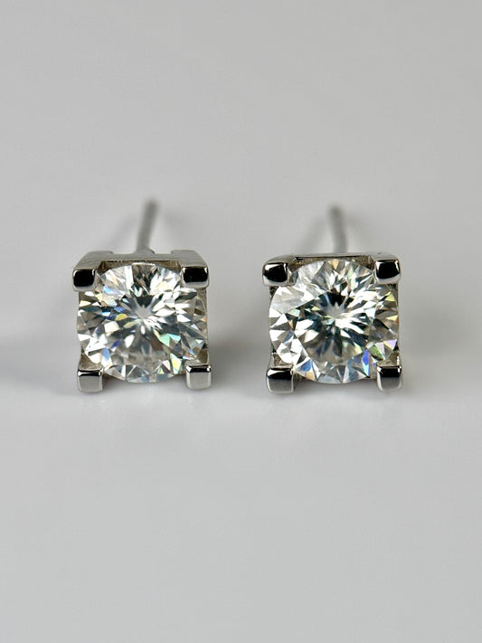 Cushion Cut Moissanite Stud Earrings