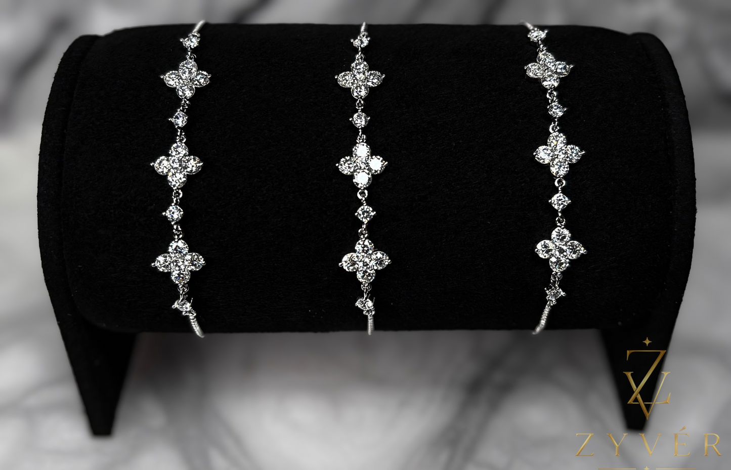 0.10ct Floral Moissanite Bracelet