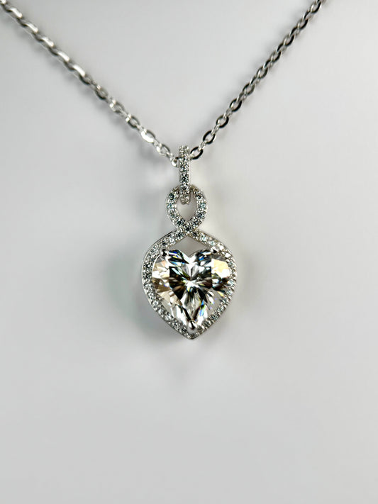 Heart Halo Moissanite Necklace