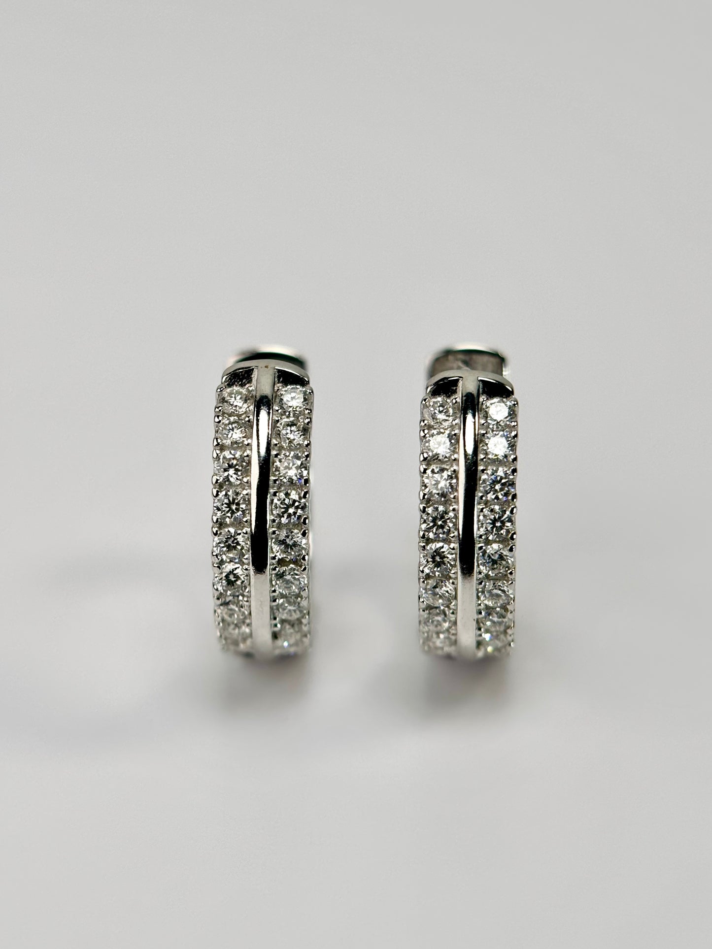 Pavé Hoop Moissanite Earrings