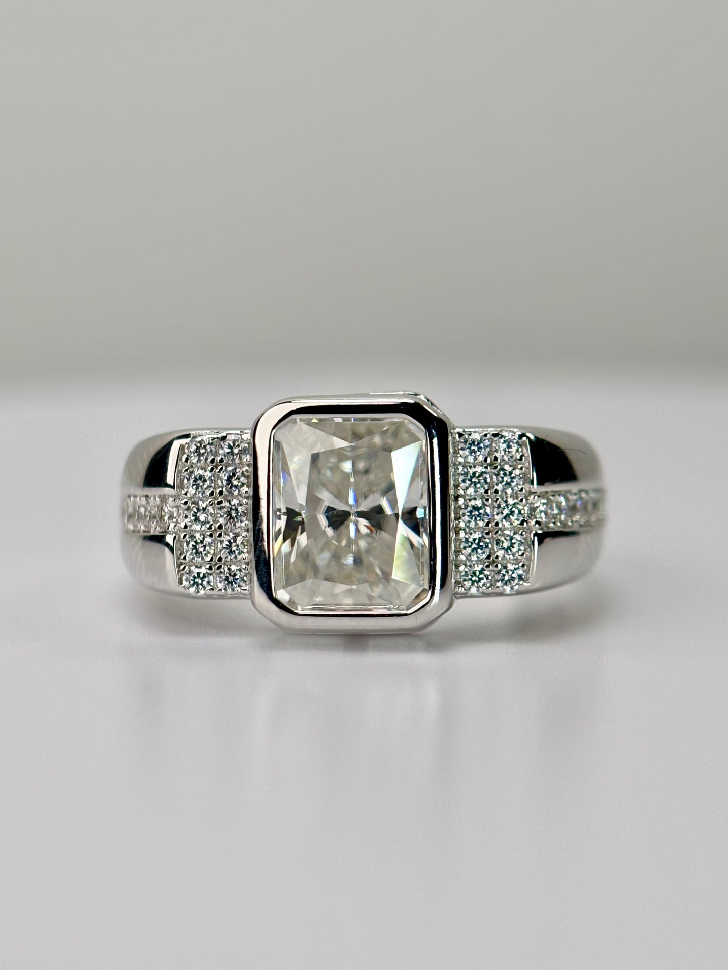 Emerald Cut Moissanite Statement Ring