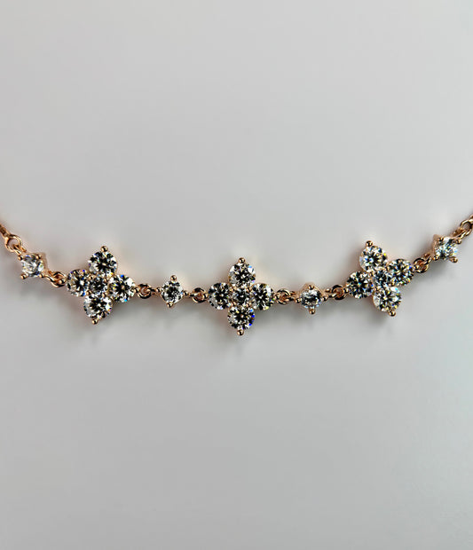 Rose Gold Floral Moissanite Bracelet