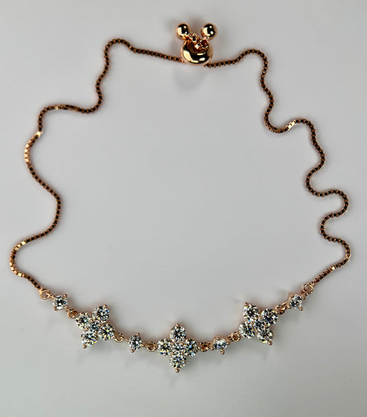 Rose Gold Floral Moissanite Bracelet