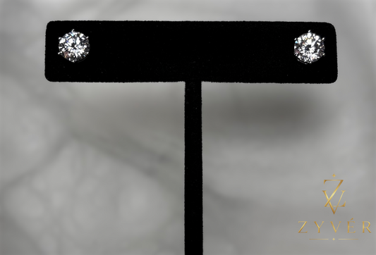 1ct Round Brilliant Moissanite Stud Earrings