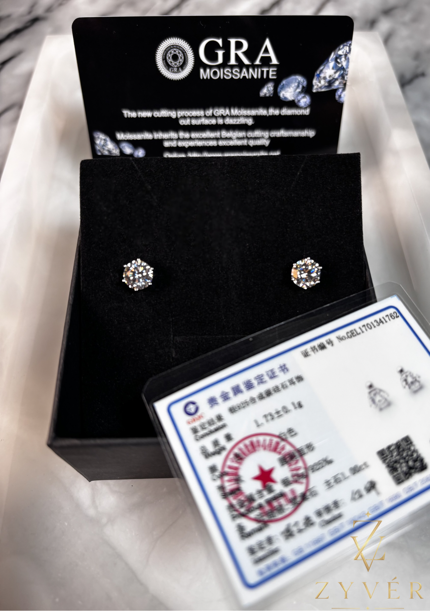 1ct Round Brilliant Moissanite Stud Earrings