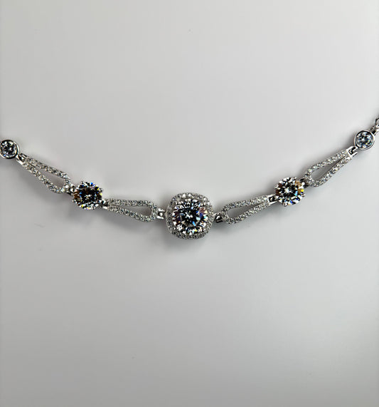 Round Halo Moissanite Bracelet