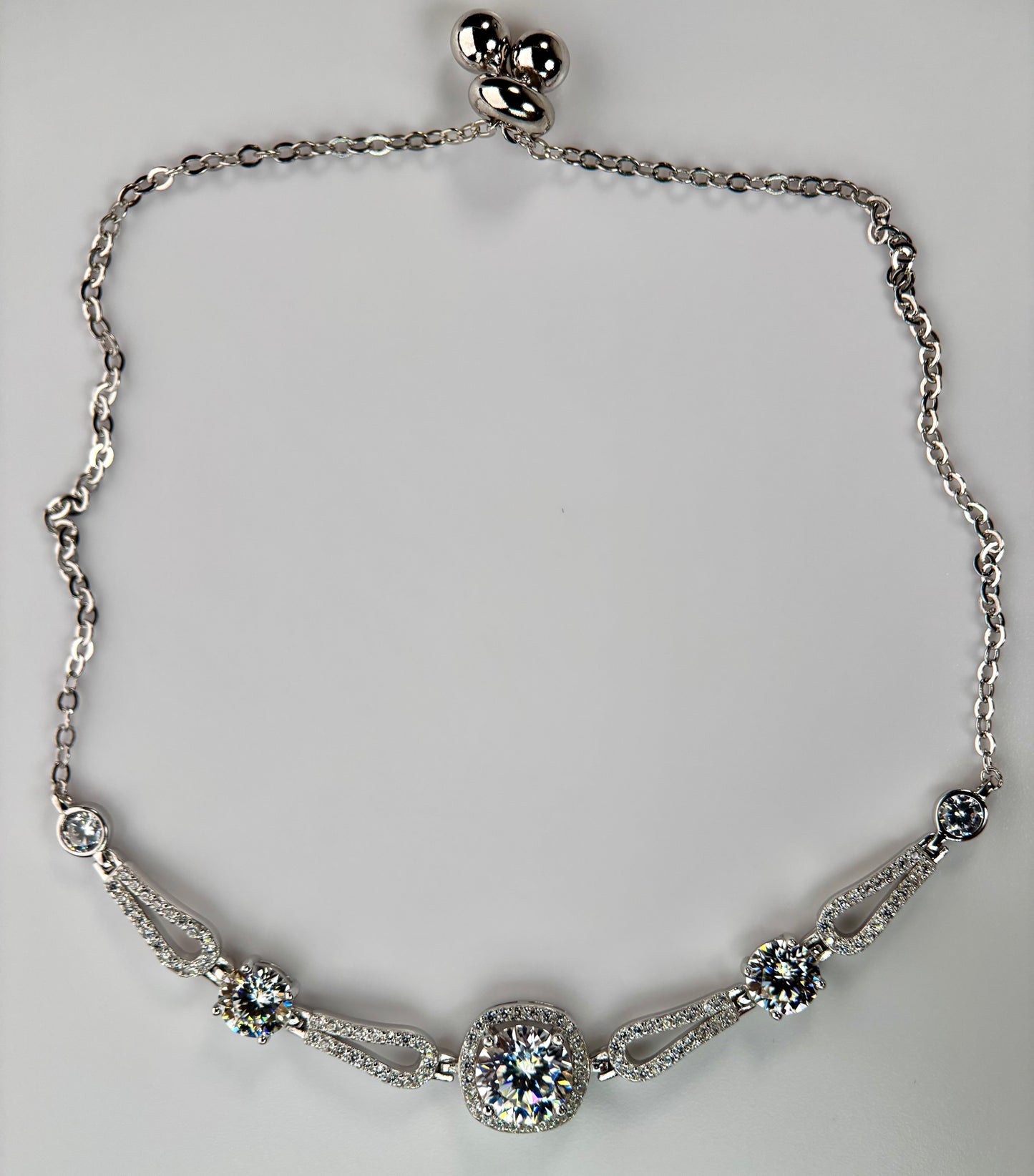 Round Halo Moissanite Bracelet