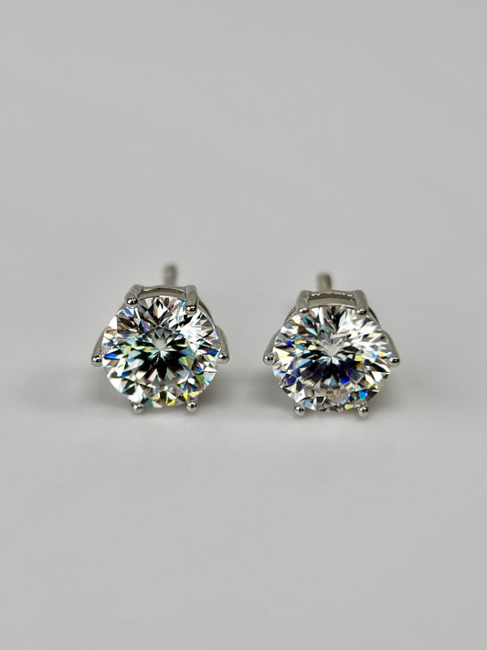 Round Brilliant Moissanite Stud Earrings