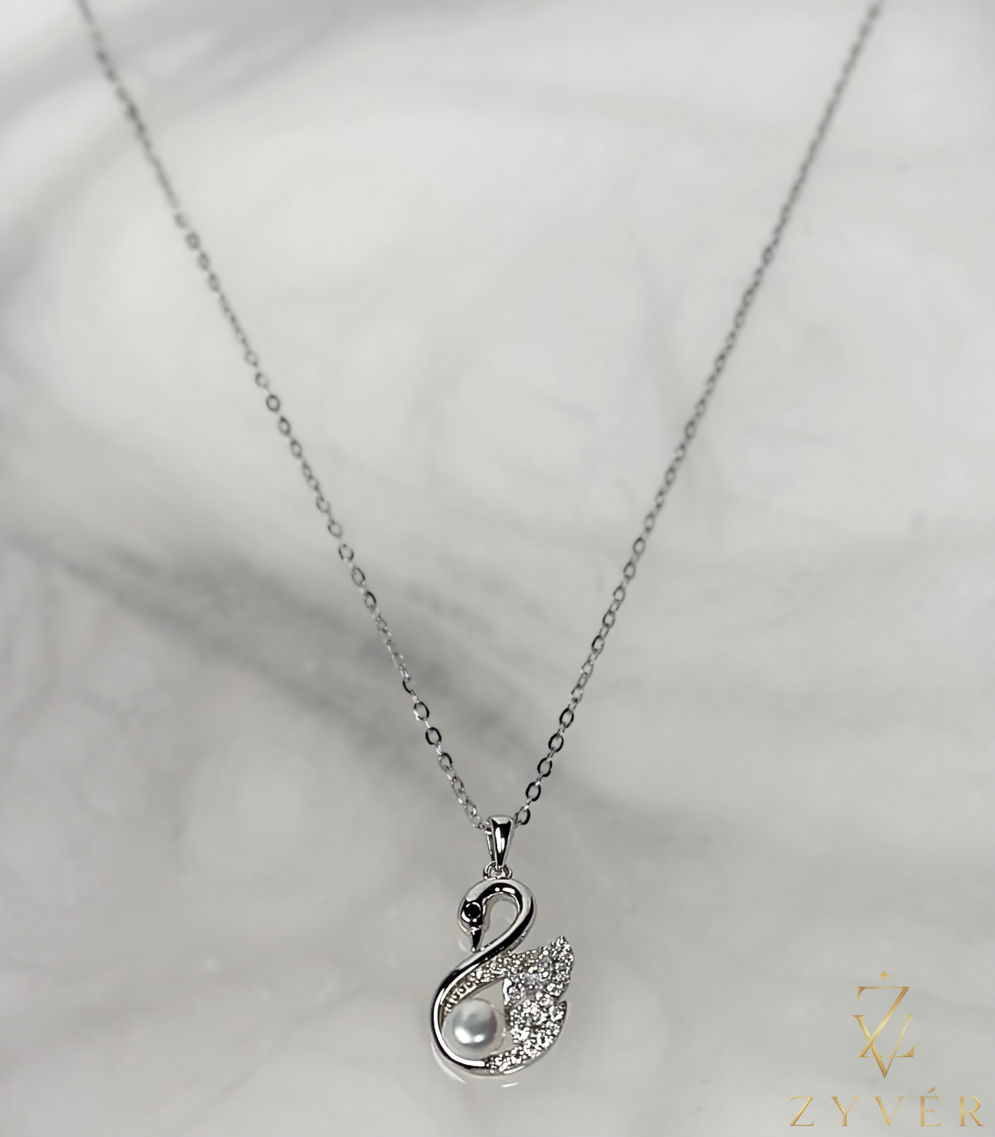 Swan Pearl Moissanite Necklace