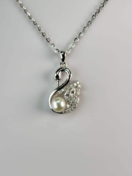 Swan Pearl Moissanite Necklace