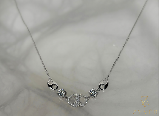 Abstract Pearl Moissanite Necklace