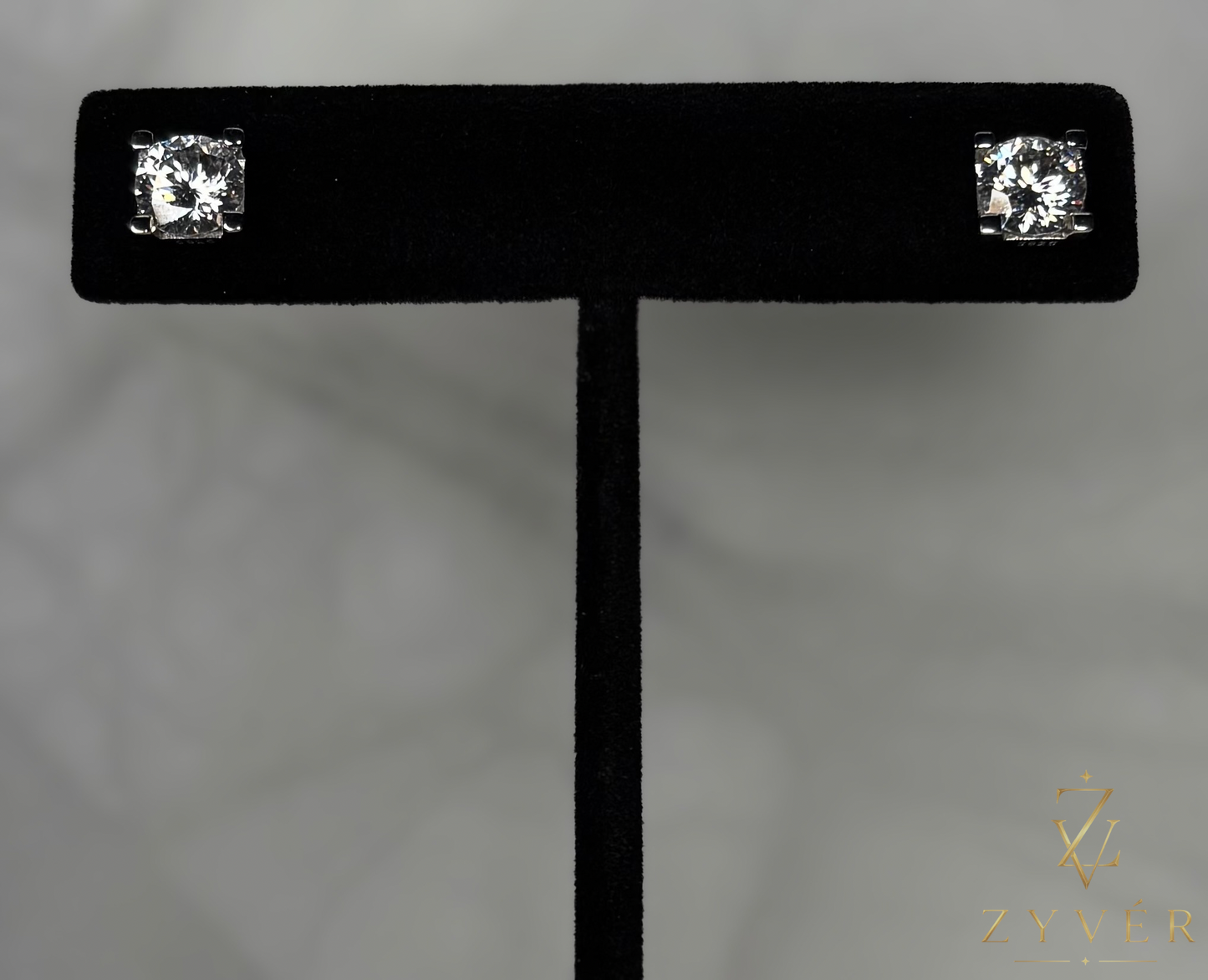 1ct Cushion Cut Moissanite Stud Earrings