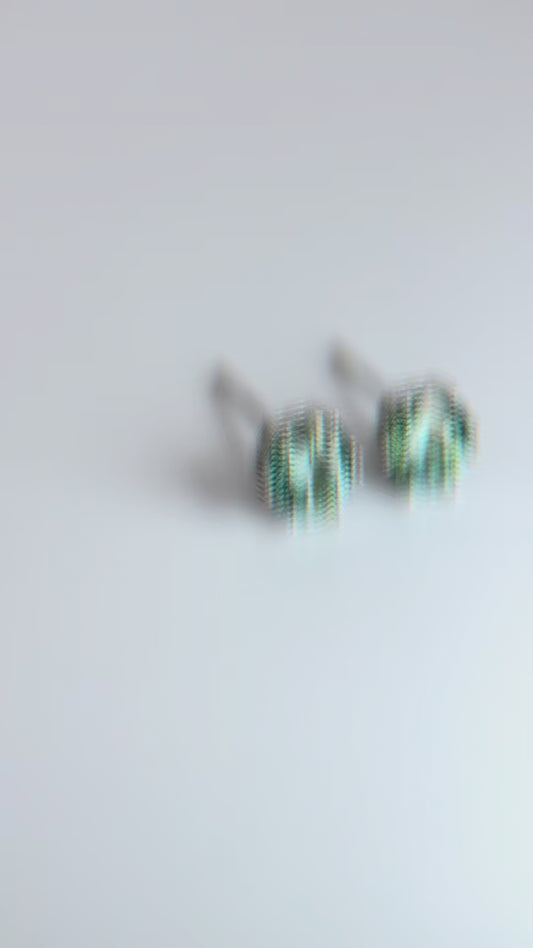 Green Round Brilliant Moissanite Stud Earrings