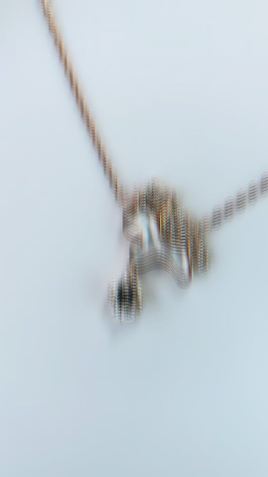 Rose Gold Pony Moissanite Necklace